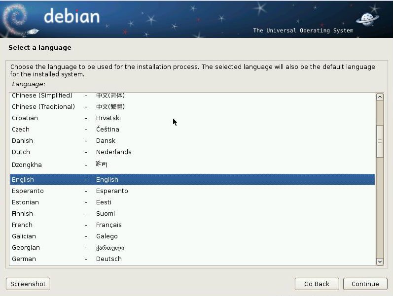 Continue back. Дебиан 6. Debian 6.0. Debian Squeeze. Как поменять язык на дебиан.